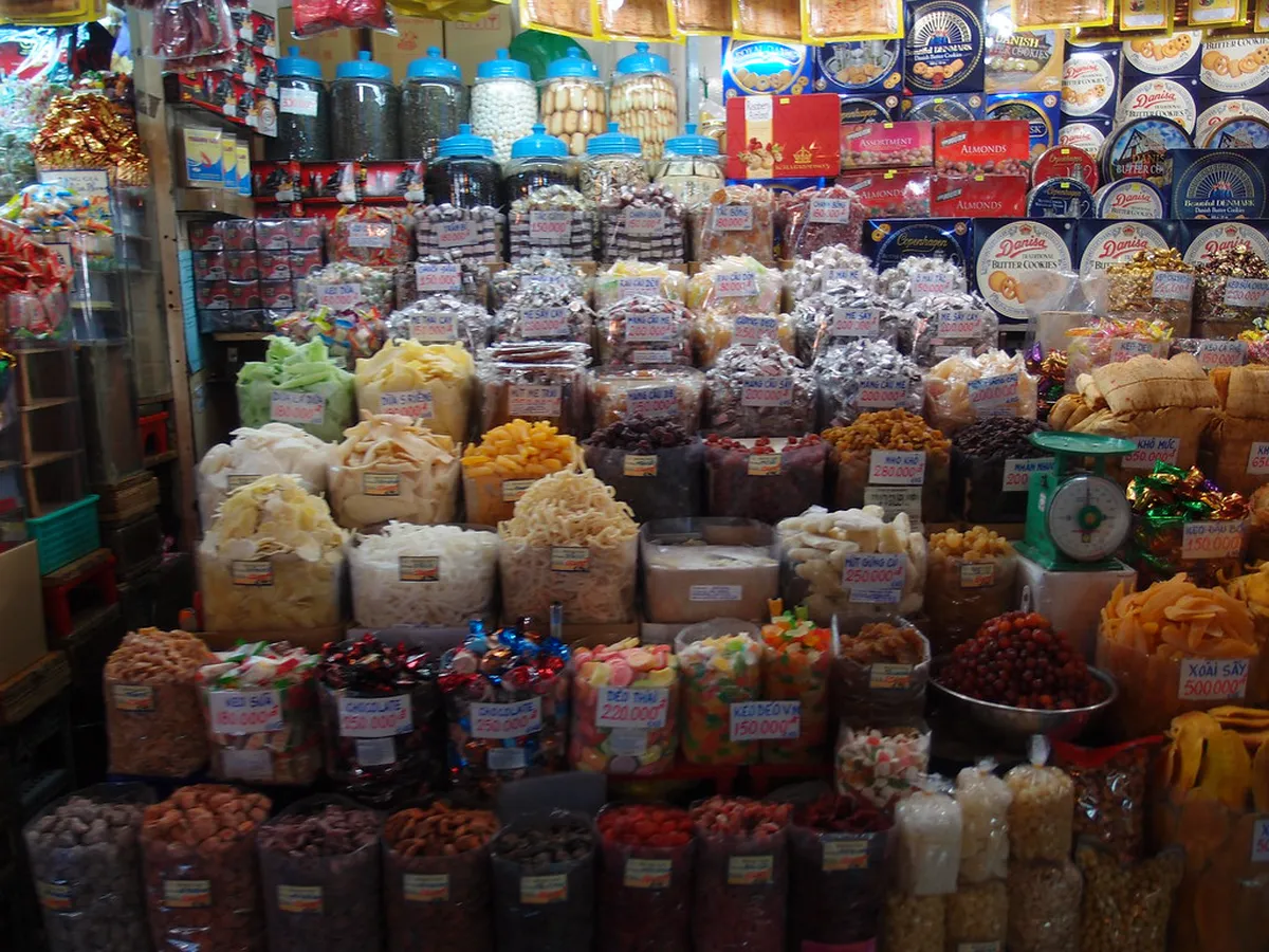 Ben Thanh Market Ho Chi Minh stalls