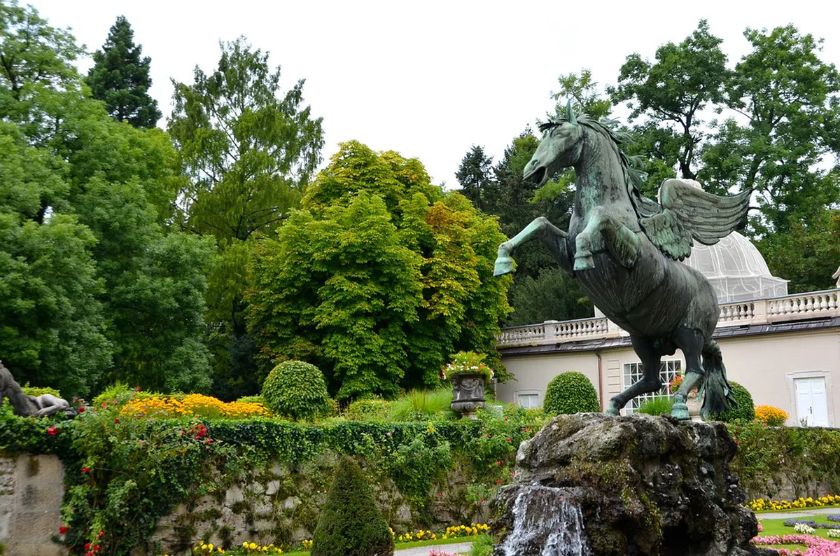 Mirabell Gardens Pegasus fountain in Salzburg, Austria