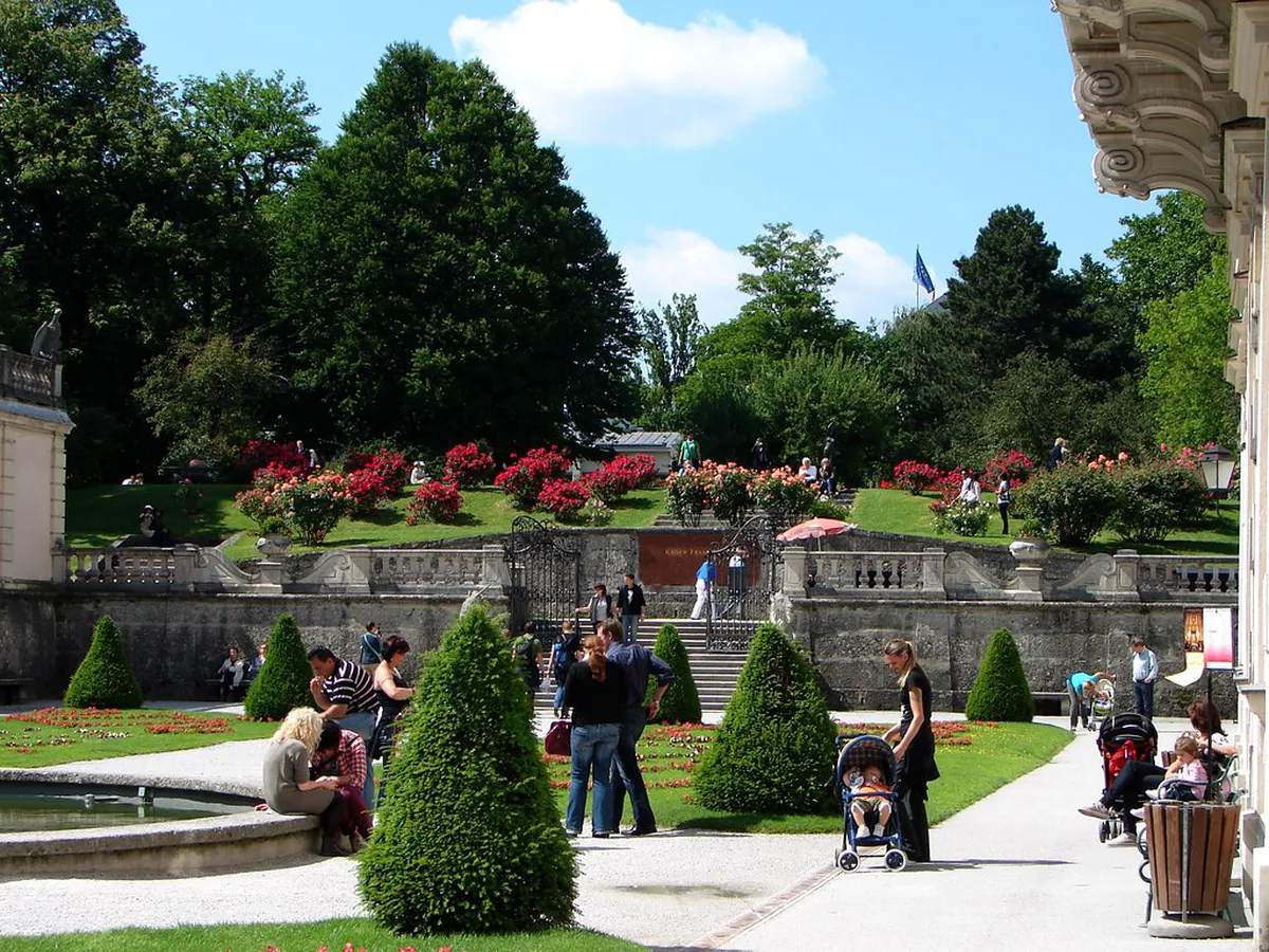 Mirabell rose garden in Salzburg, Austria