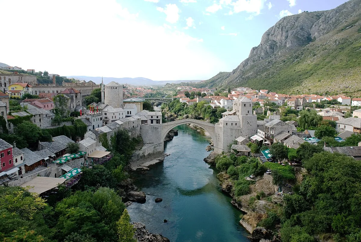 Parking area near the Old Bridge in Mostar, Bosnia and Herzegovina — 1