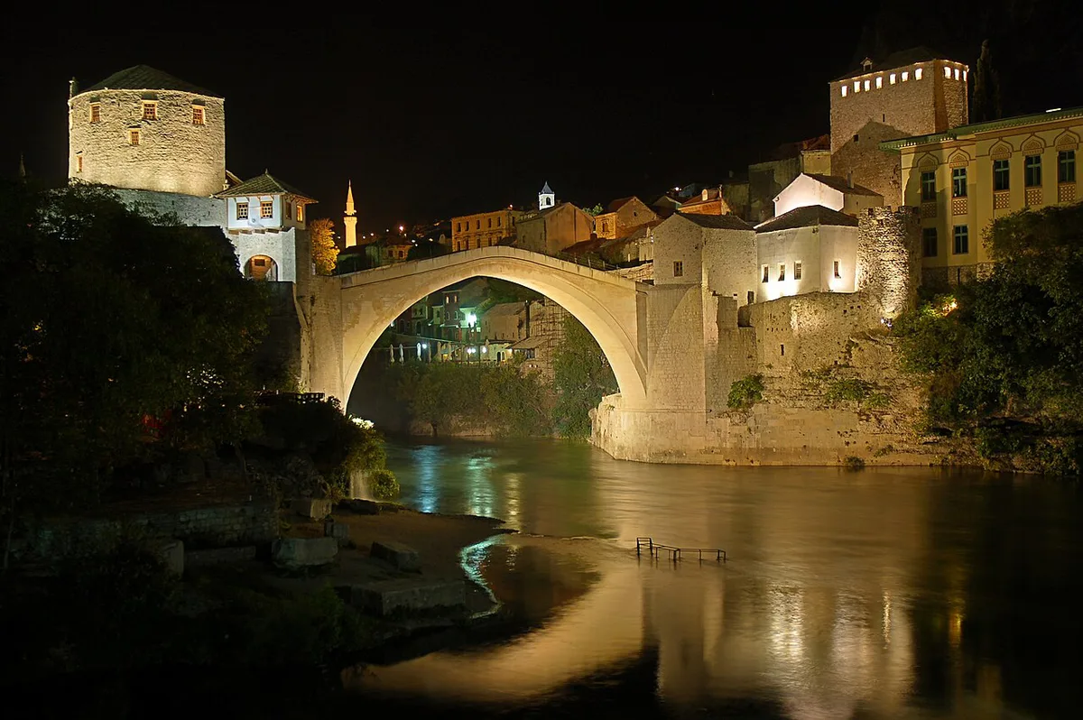 Parking area near the Old Bridge in Mostar, Bosnia and Herzegovina — 2